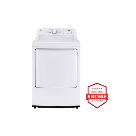 Lg 7.3 cu. ft. Ultra Large Capacity White Gas Dryer with Sensor Dry and FlowSense Technology DLG7001W